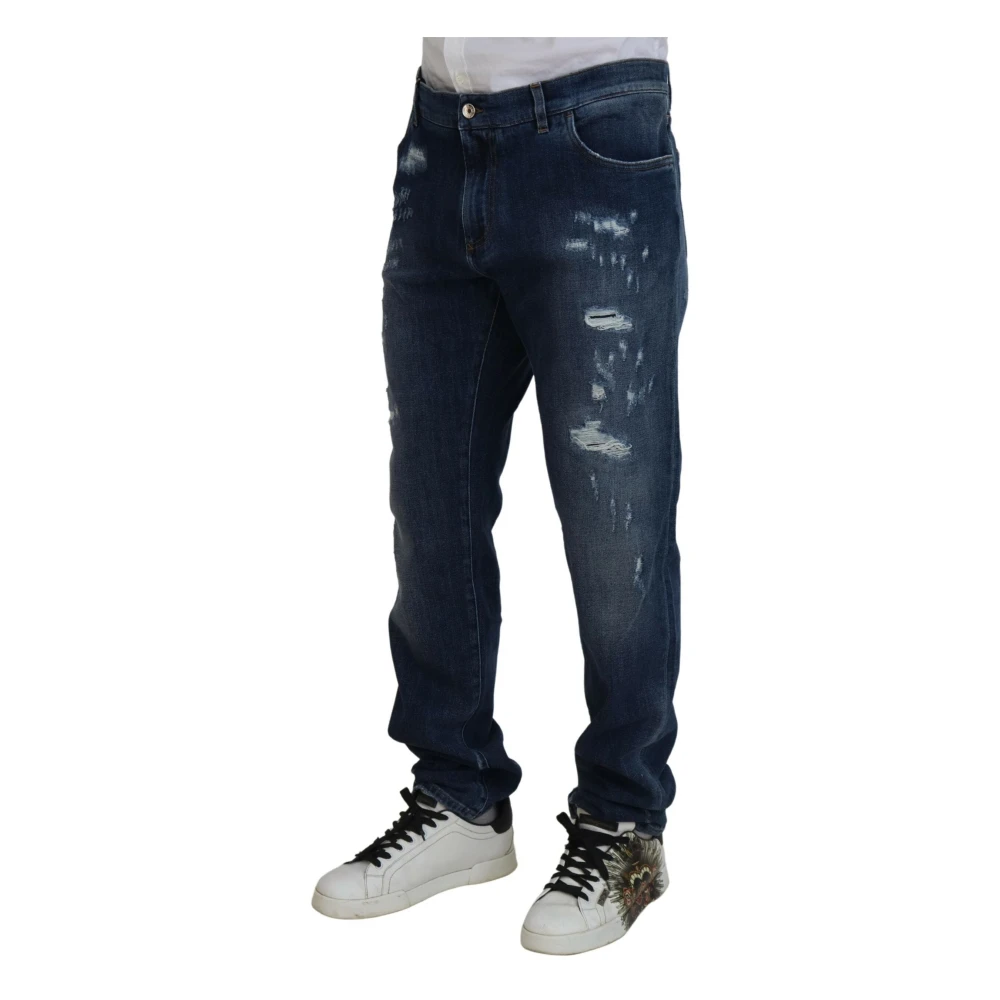 Dolce & Gabbana Elegante Blauwe Skinny Jeans Blue Heren