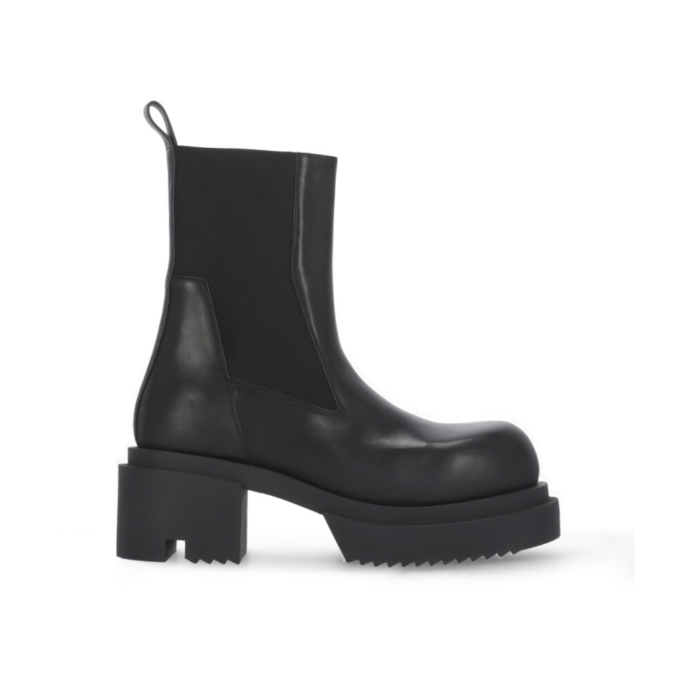 rick owens チェルシーブーツ Rick Owens: ブラック Hollywood Heeled Sliver チェルシー