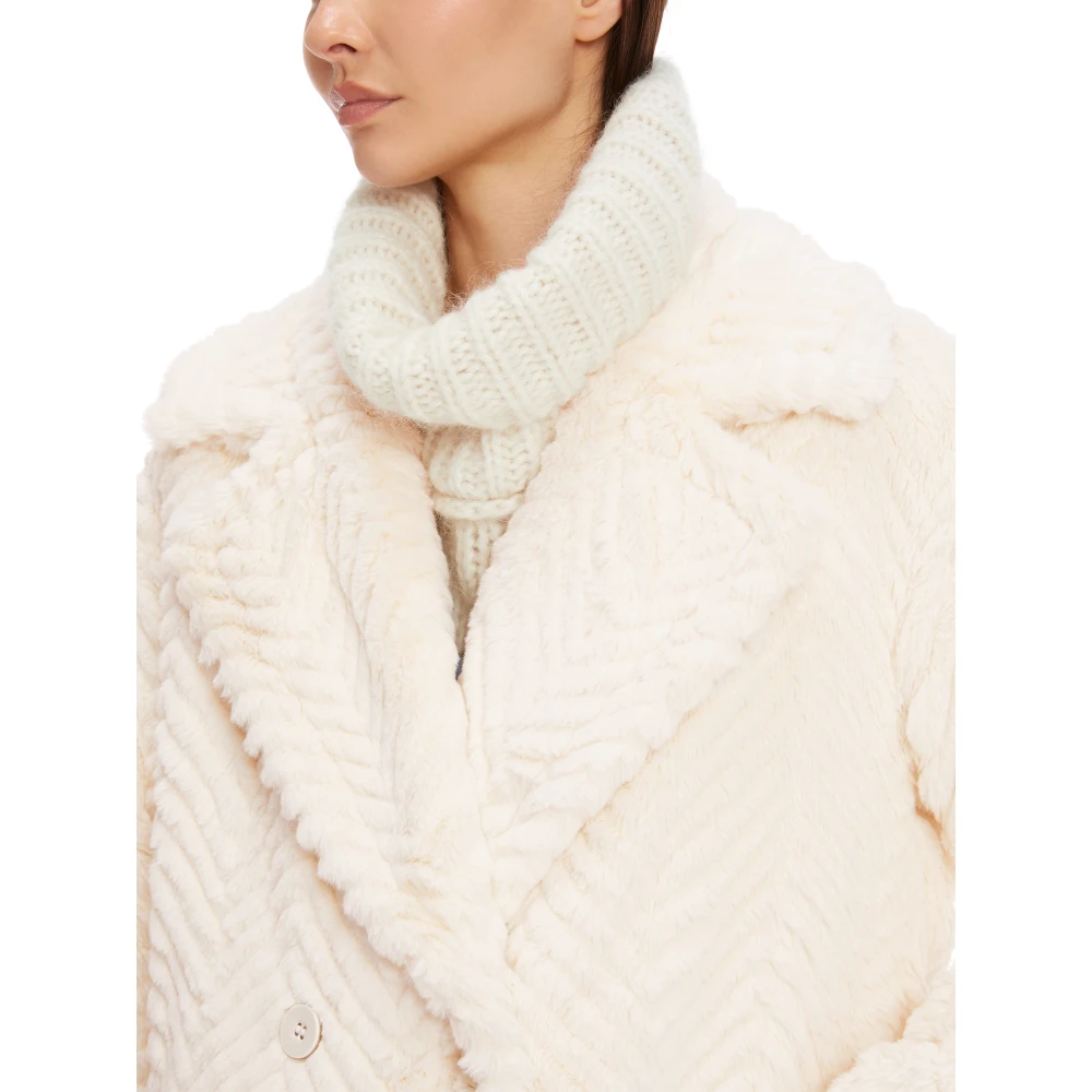 Marc Cain Fun Fur Visgraatjas Beige Dames