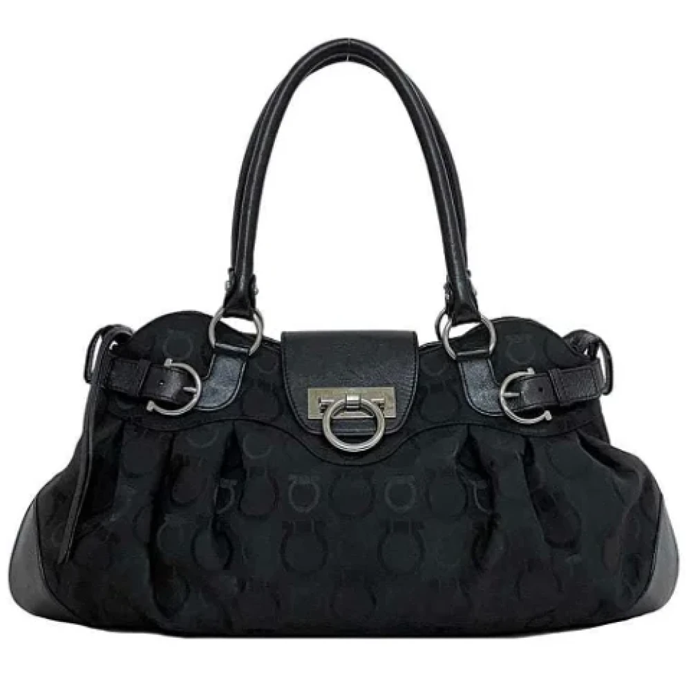 Salvatore Ferragamo Pre-owned Canvas handbags Black Dames