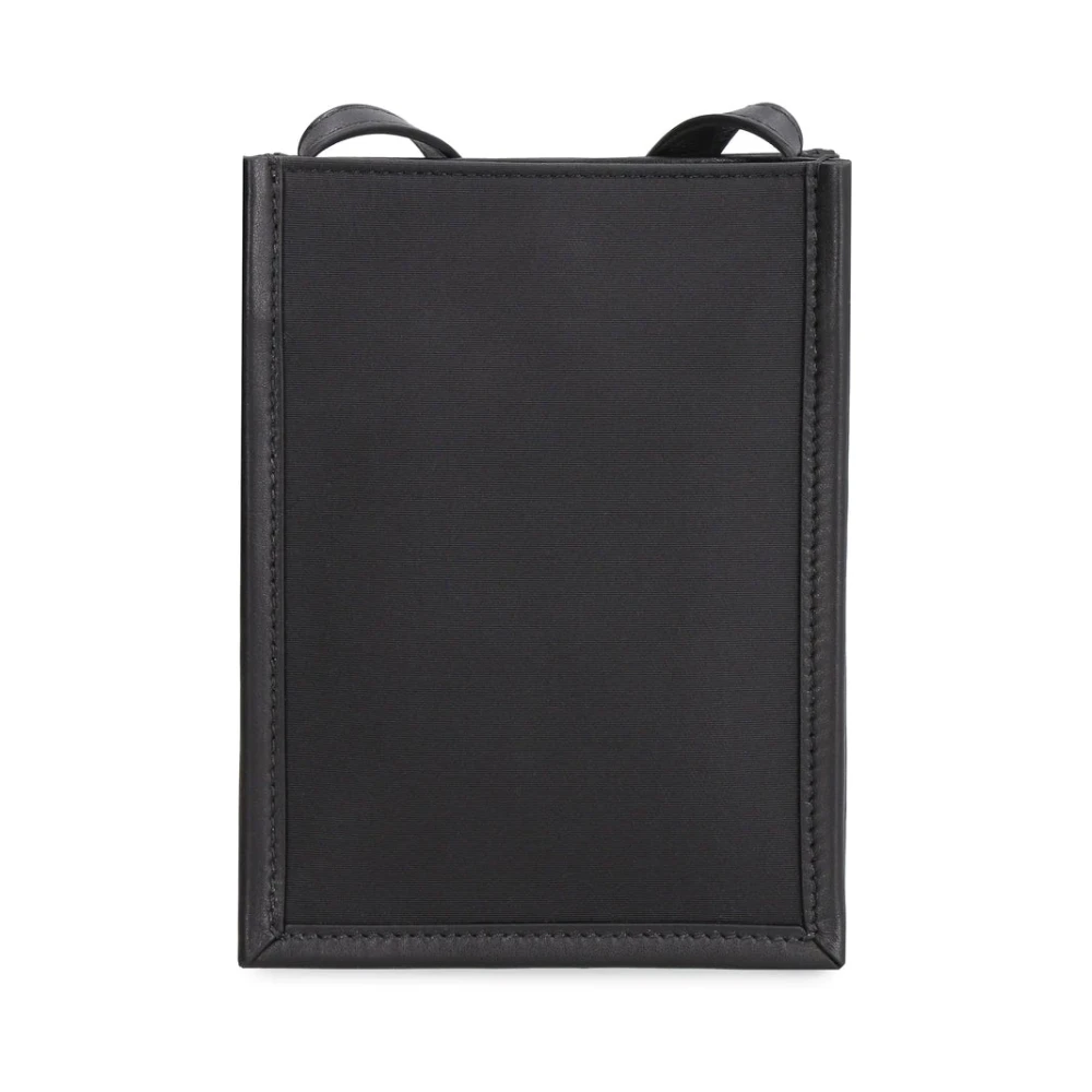 alexander mcqueen Logo Messenger Tas met Leren Details Black Dames