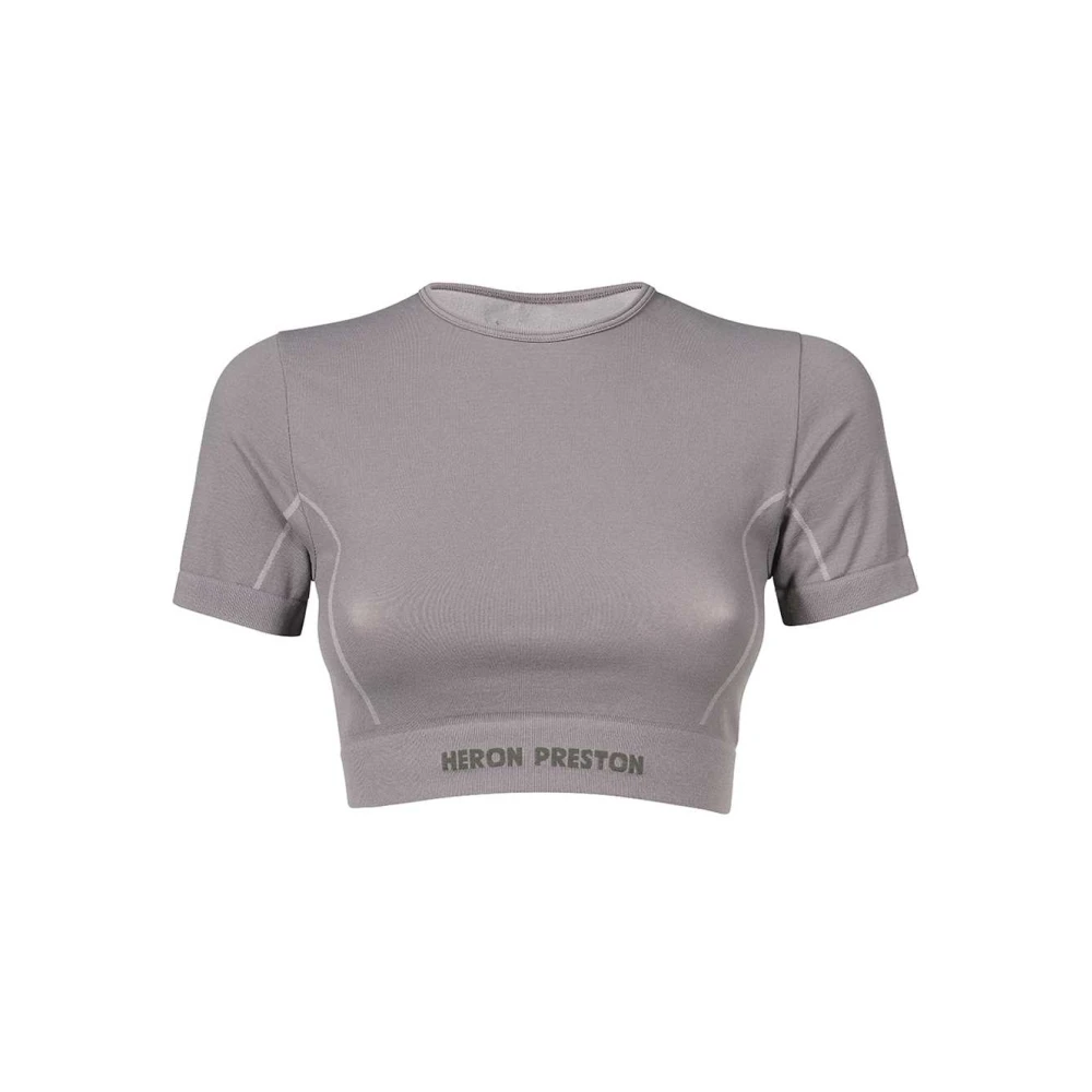 Heron Preston Geribbelde Crop Top Gray Dames