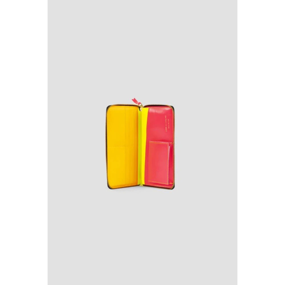 Comme des Garçons Neon Gele Portemonnee met Multicolor Interieur Yellow Dames