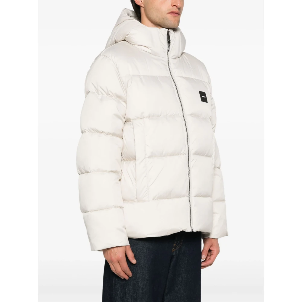 Calvin Klein Stony Beige Hooded Quilt Puffer Jas Beige Heren