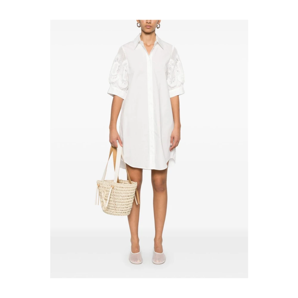 Ermanno Scervino Witte Jurk met Knoopsluiting White Dames
