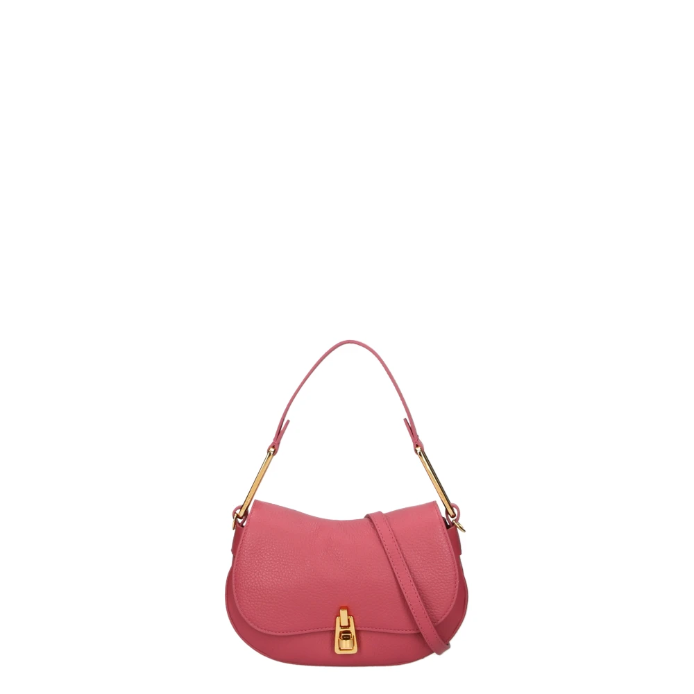 Coccinelle Roze leren handtas met schouderband Pink Dames