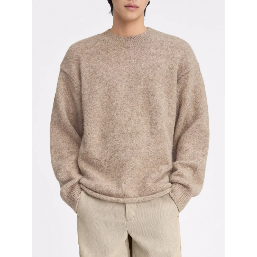 Jacquemus Relaxed Fit Alpaca wollen trui Beige Heren