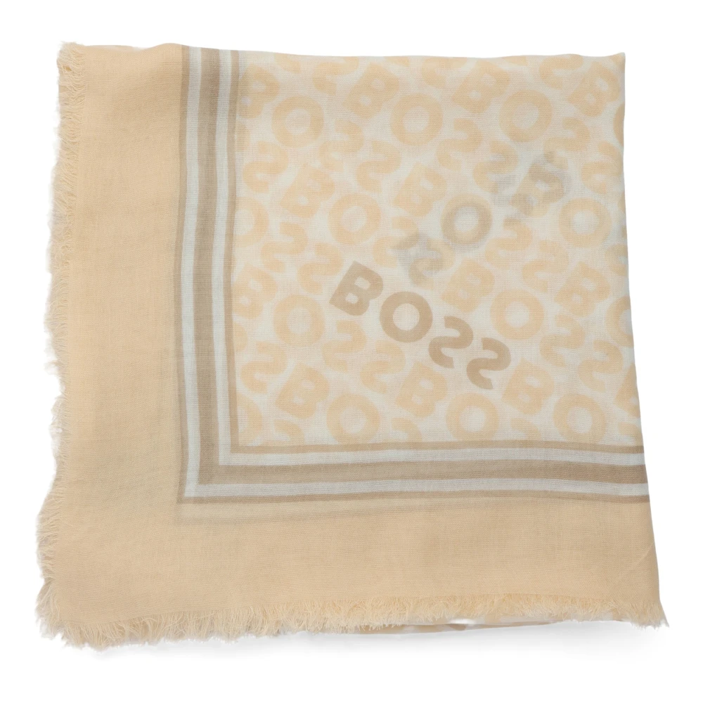 Boss Laikyn Viscose en Wol Sjaal Beige Dames