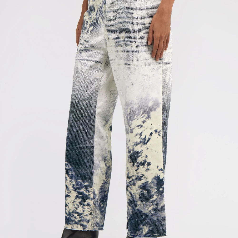 Roberto Cavalli Appaloosa Print Jeans Rits Knoopsluiting Multicolor Dames