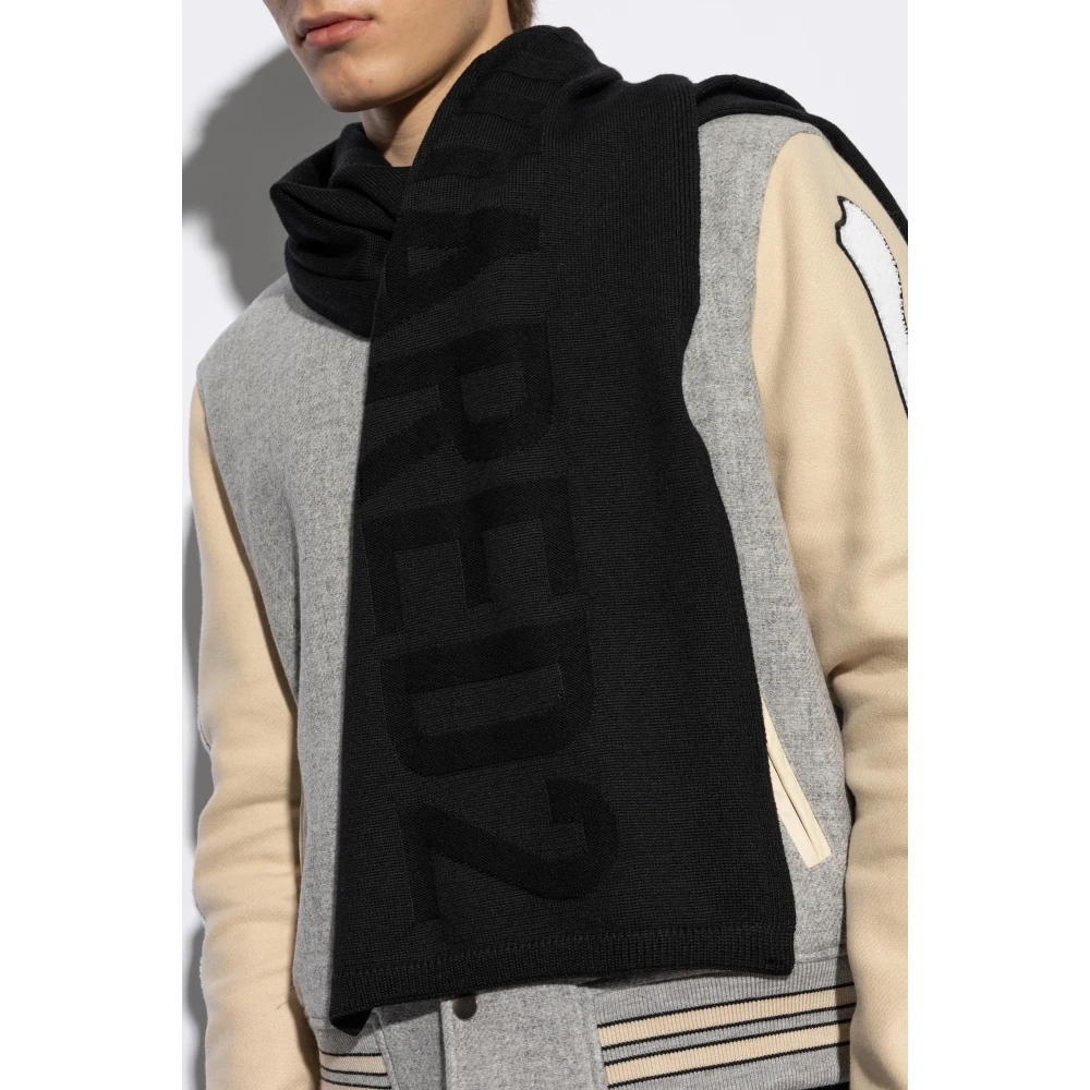 Dsquared2 Wollen sjaal met logo Black Heren