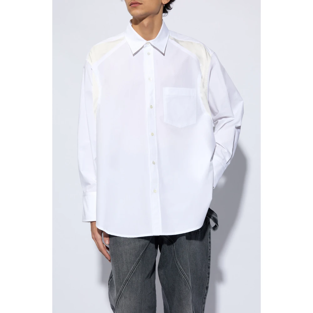 JW Anderson Shirt with satin inserts White Heren