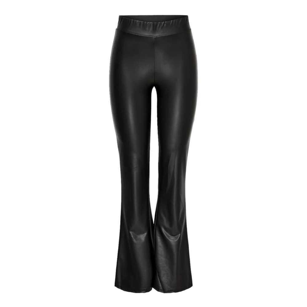Only Gecoate Flared Broek Herfst Winter Collectie Black Dames