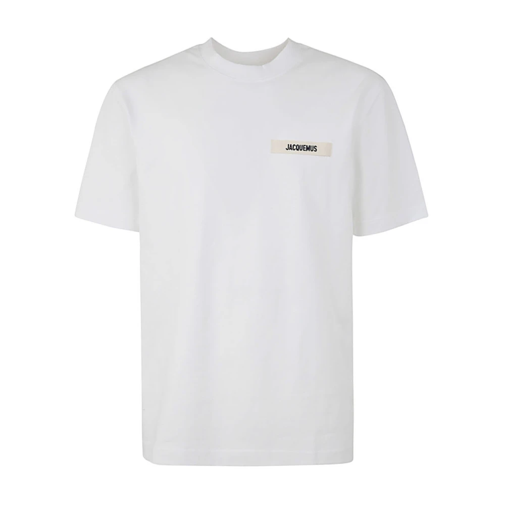 Jacquemus Wit Gros Grain T-Shirt Zwart Gros Grain T-Shirt White Black Heren