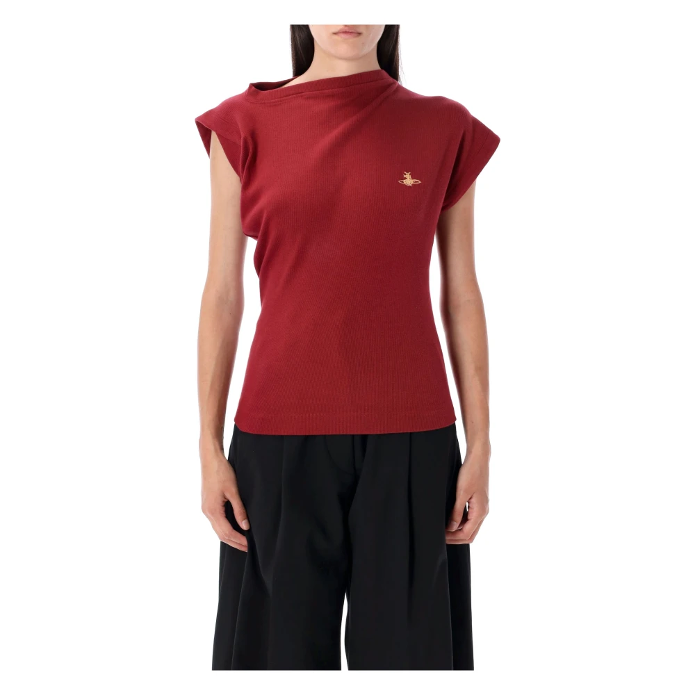 Vivienne Westwood Women's Red Ribbed Hebo Topwear Aw25