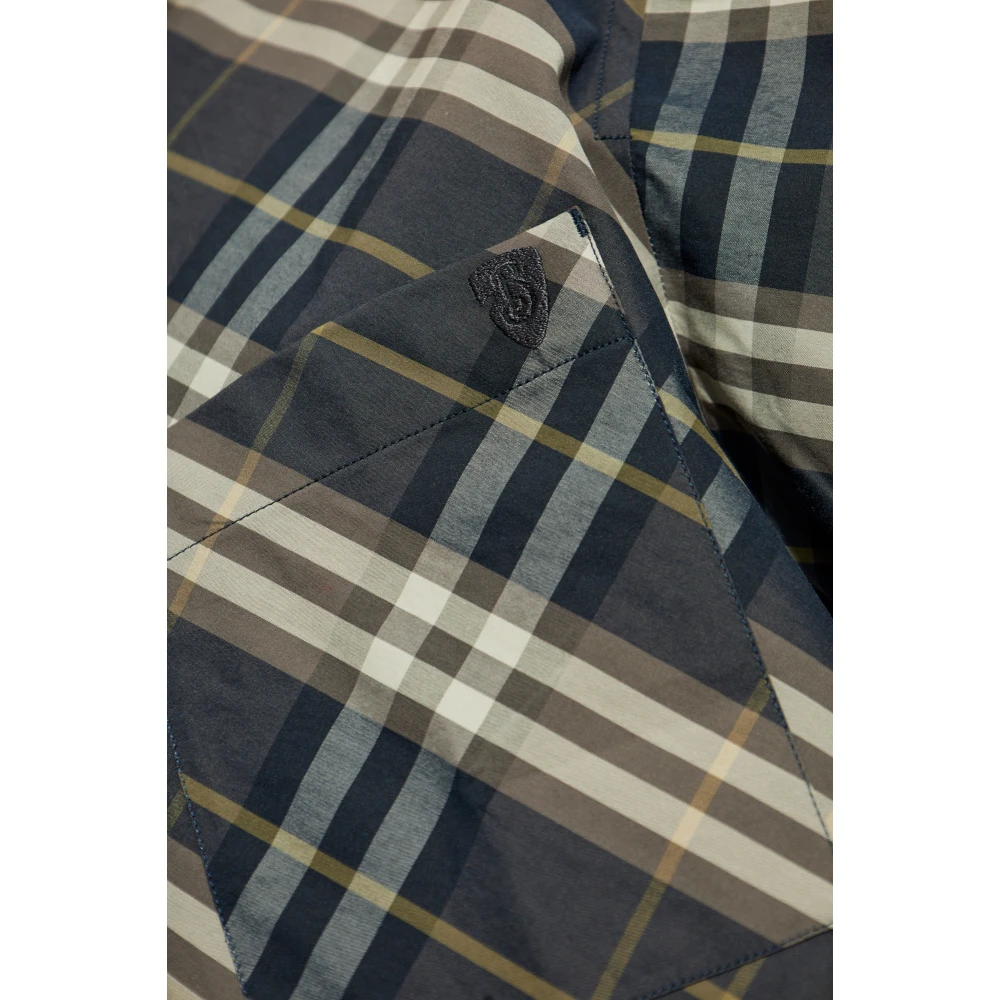 Burberry Geruite overhemd Blue Heren