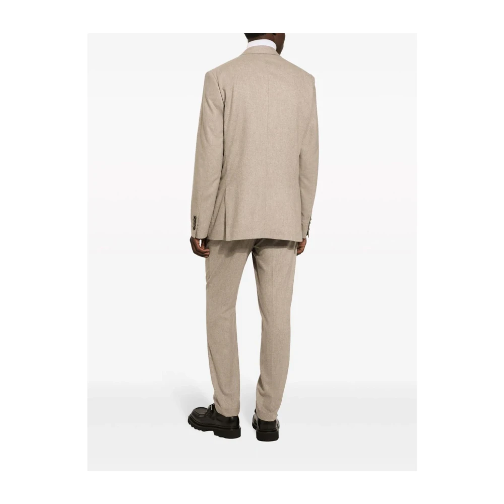 Dolce & Gabbana Op Maat Gemaakte Cashmere Blend Broek Beige Heren