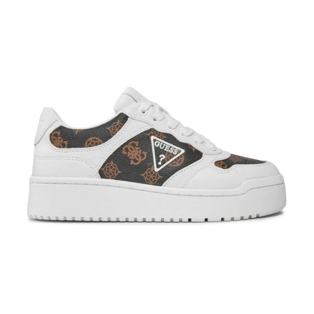 Guess Lace-Up Leather Trainers - Female - Sneakers - White - 3 Uk - Shoes