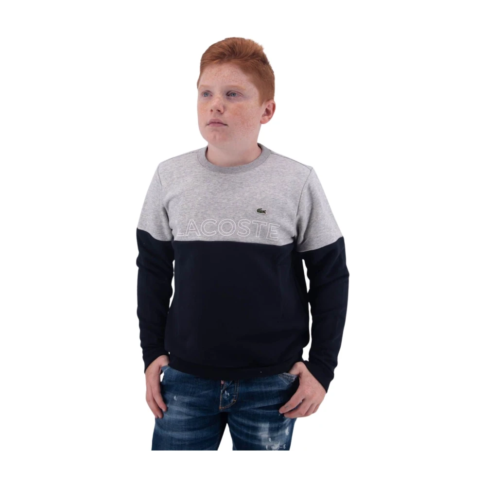 Lacoste Tvåfärgad Crewneck Sweatshirt med Logotyptryck Multicolor, Pojke