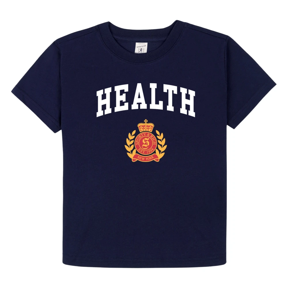 Sporty & Rich Unisex Blue Ny Health Crest T-Shirt