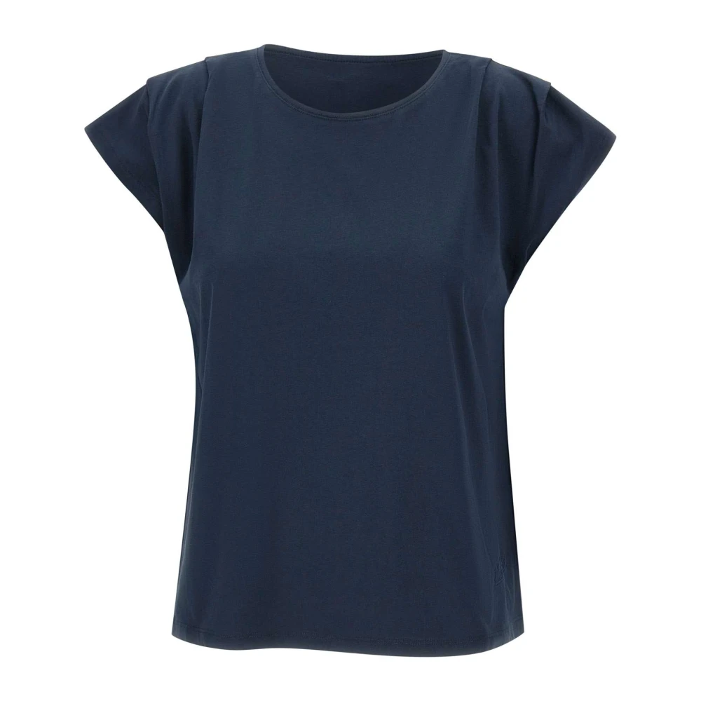 Woolrich Geplooide T-shirt met Gerimpeld Detail Blue Dames