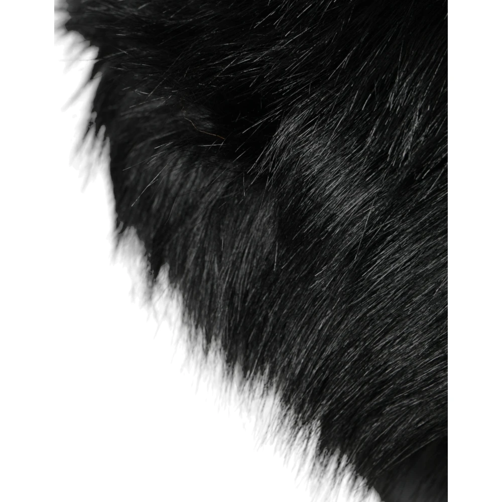 Dolce & Gabbana Zwarte Faux Fur Bucket Hat Black Dames