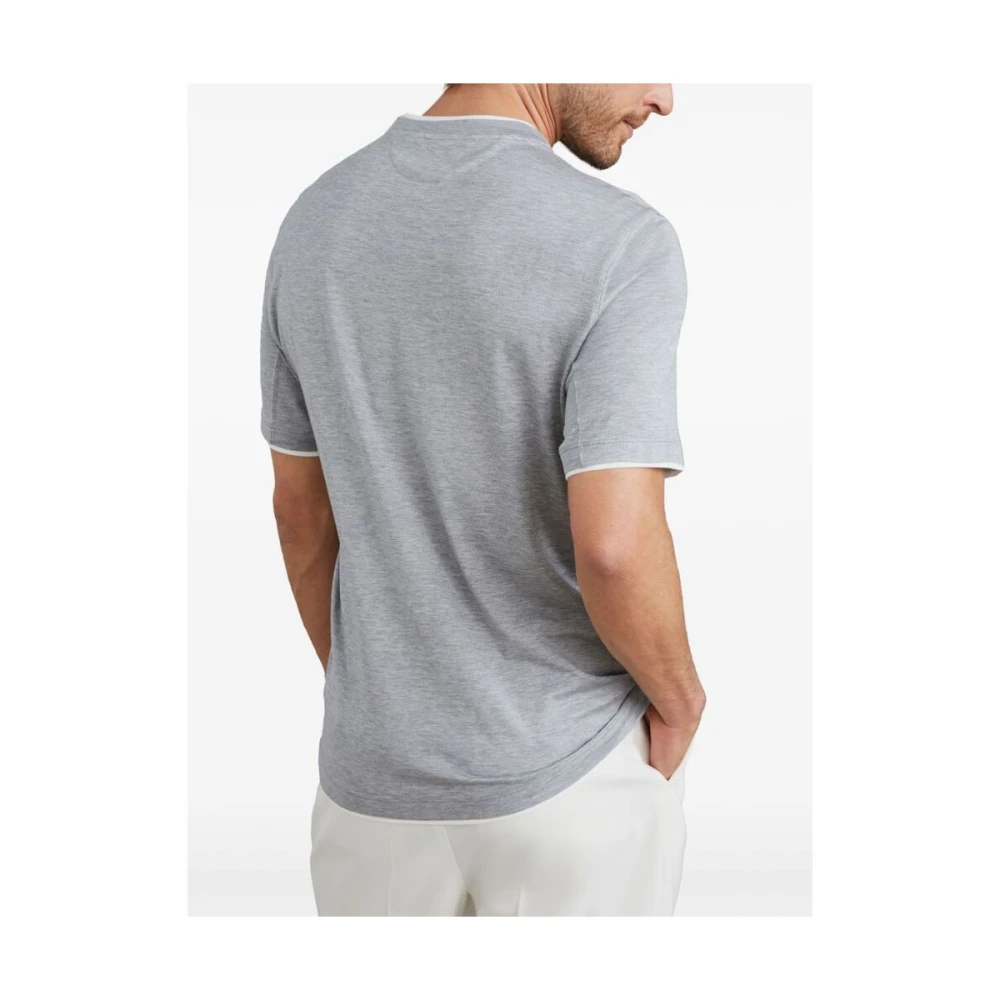 BRUNELLO CUCINELLI Grijze Jersey Crew Neck T-shirt Gray Heren