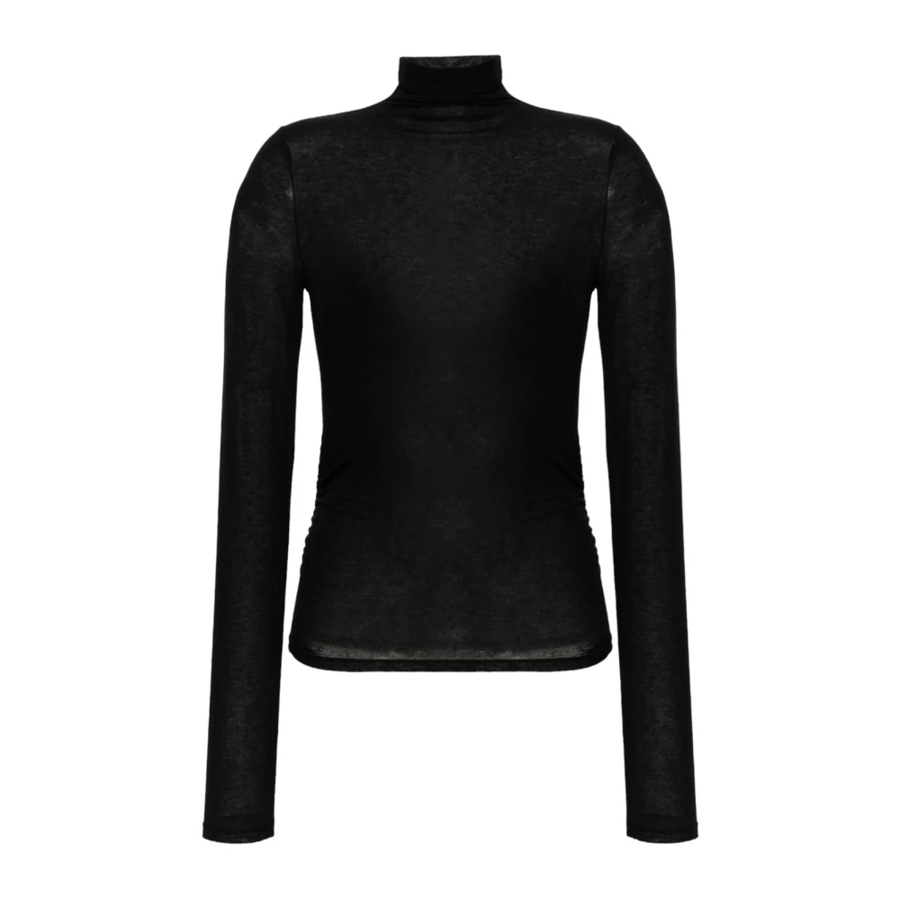 PATRIZIA PEPE Stijlvolle Dames Top met Lange Mouwen Black Dames