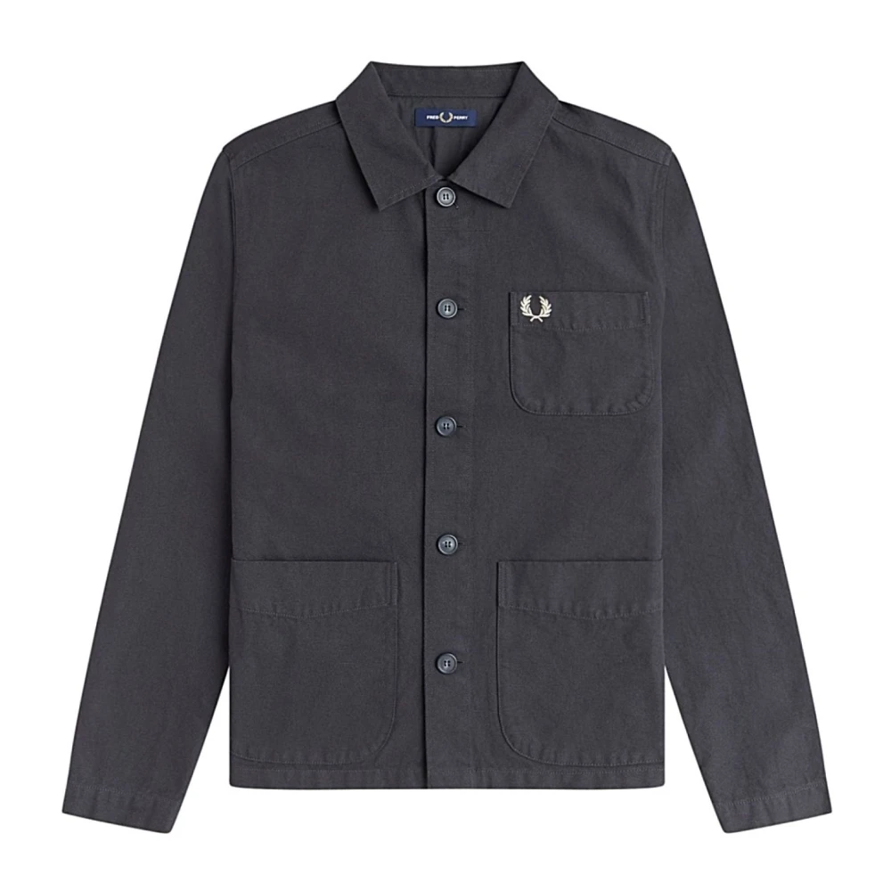 Fred Perry Men's Gray Overshirt - Light Jackets - L - Jackets