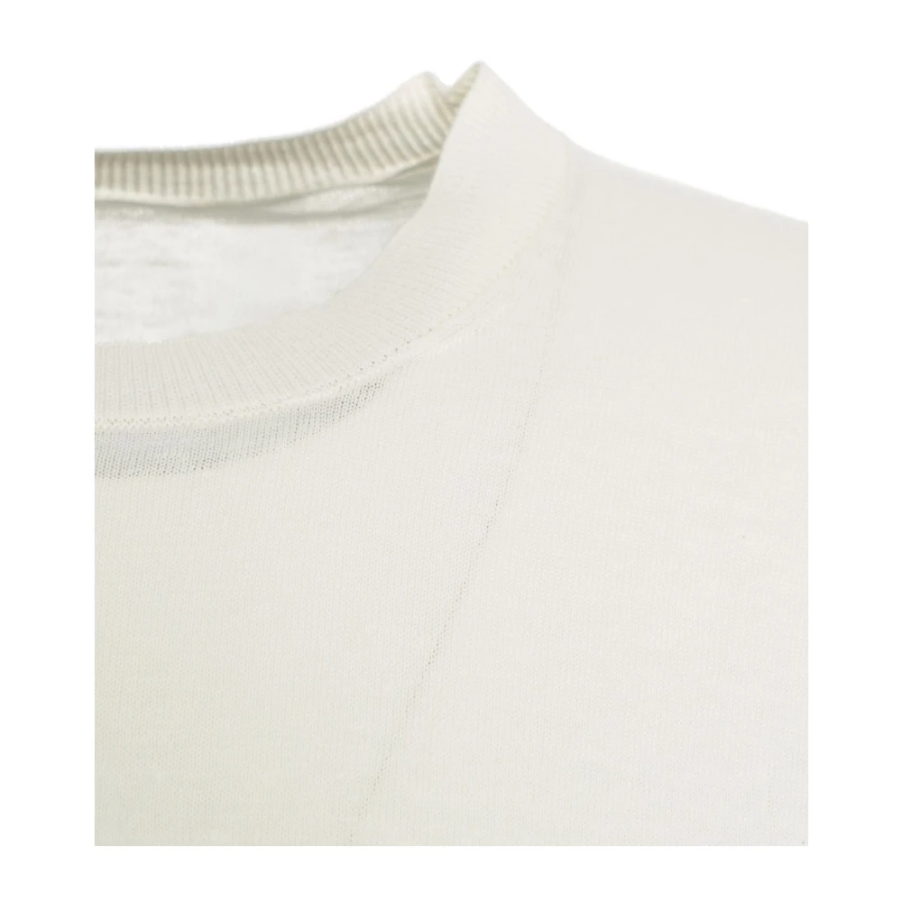 Paolo Pecora Witte Crew Neck Sweater Gebreide kleding White Heren