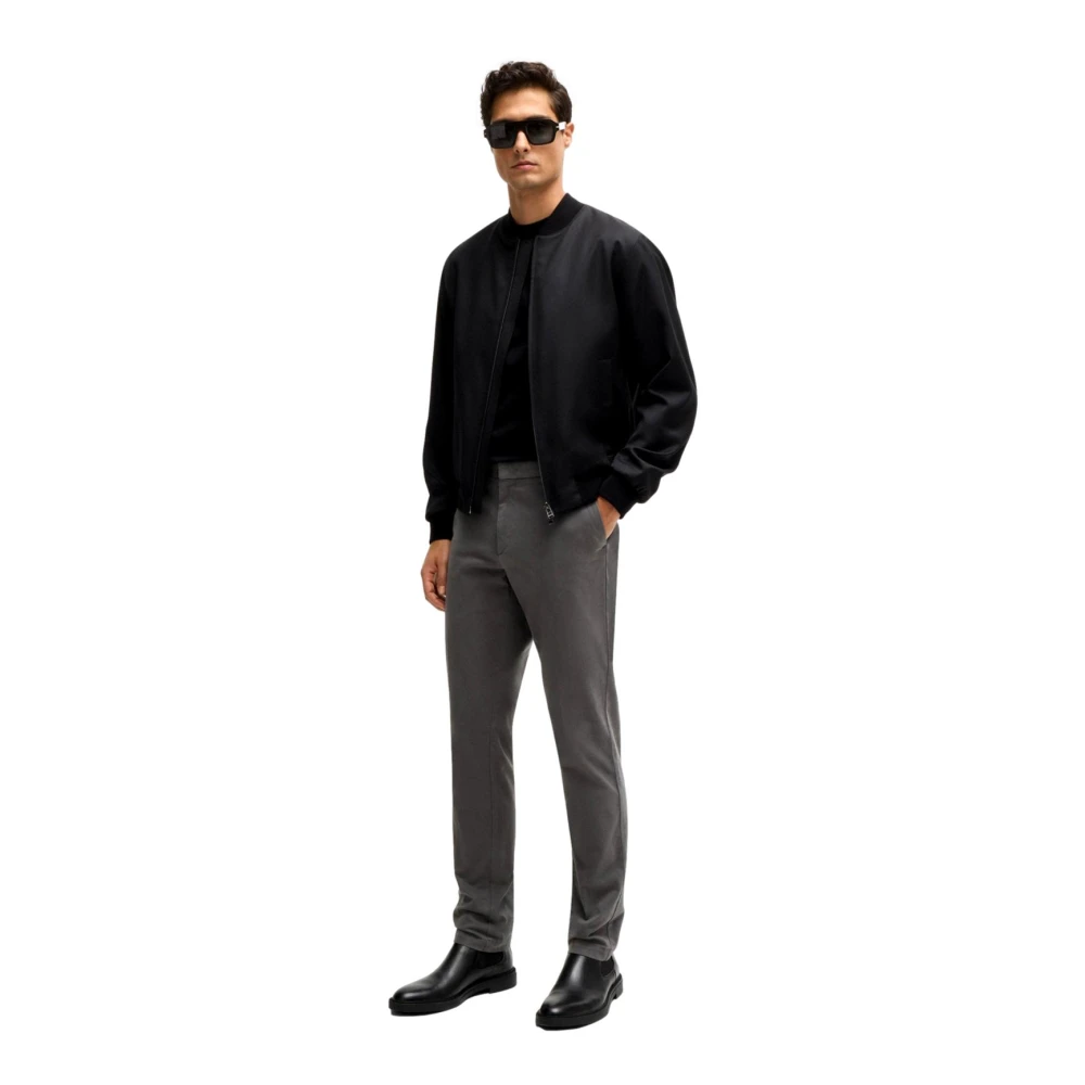 Hugo Boss Slim Fit Katoenen Chino Broek Grijs Gray Heren