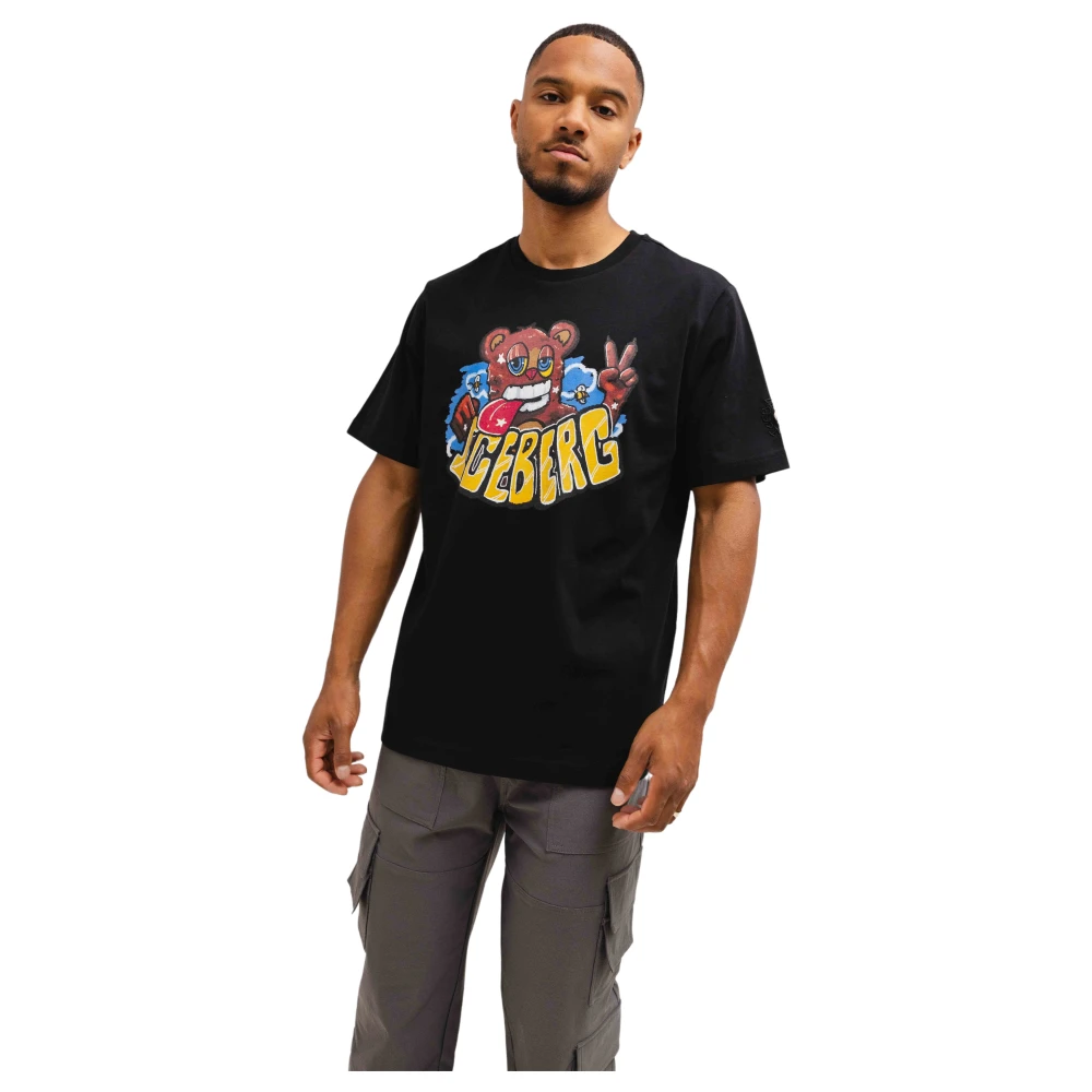 Iceberg 5D Cartoon T-Shirt Heren Zwart Black Heren