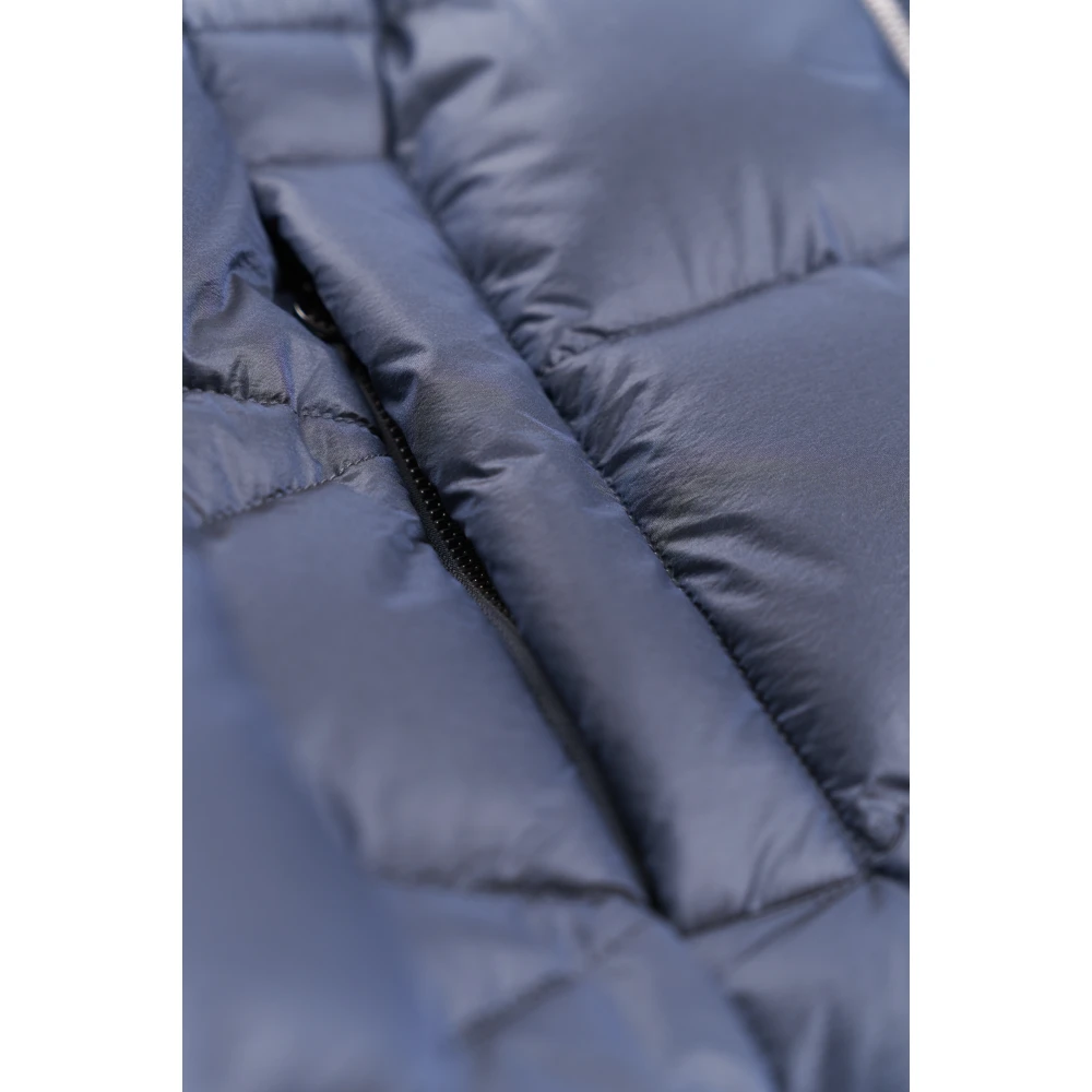 Bugatti Changierenden Steppjacke met Kunstbont kraag Blue Dames
