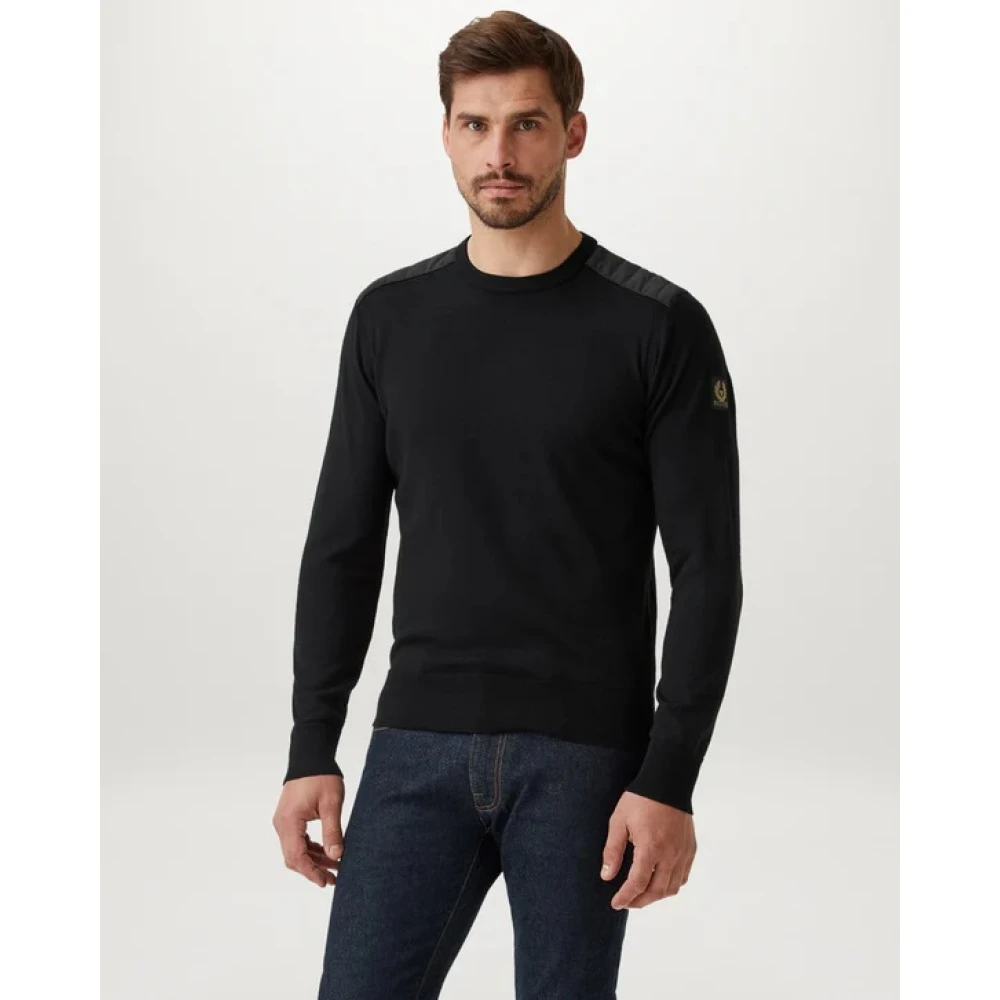 Belstaff Kerrigan Crew Neck Jumper van Merinowol Black Heren