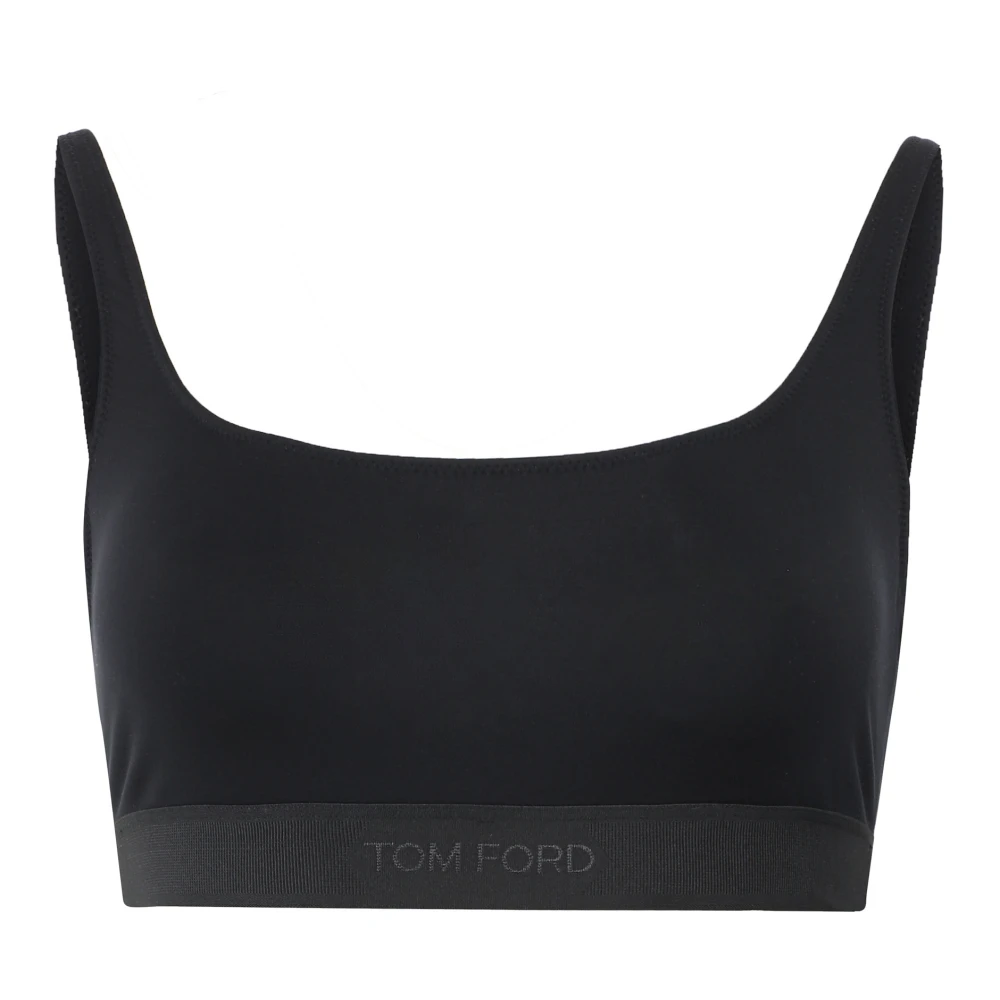 Tom Ford Women's Black Bras, M, Logo Detail Sports Bra