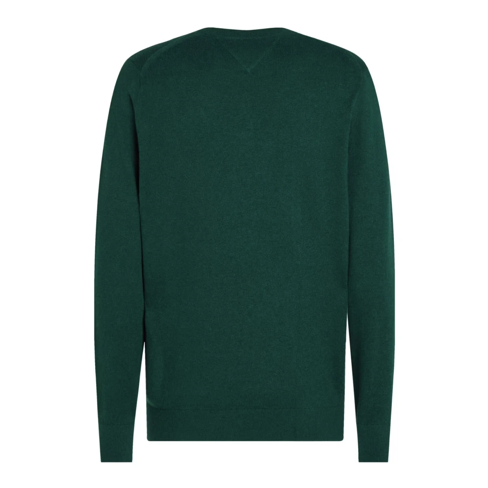 Tommy Hilfiger Iconische ronde hals katoen kasjmier trui Green Heren