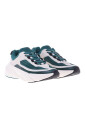 white-and-green-imitation-leather-trainer