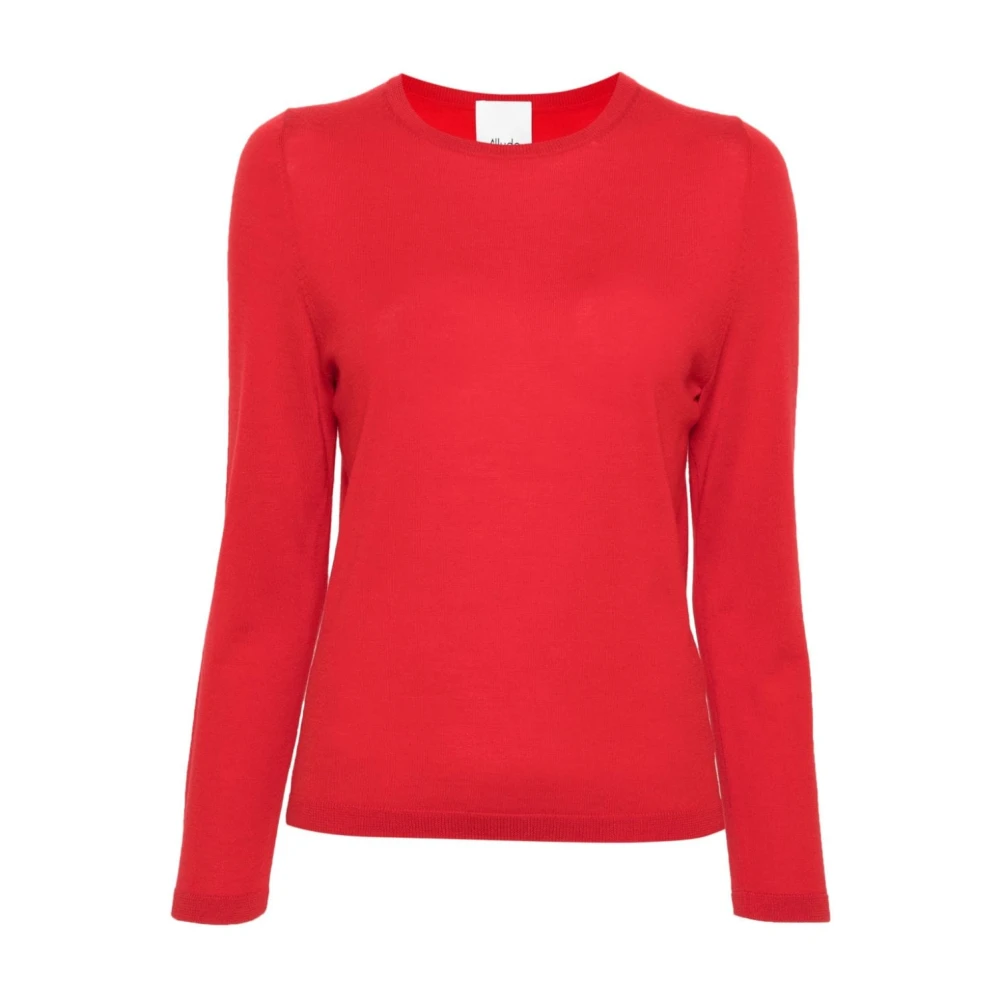 Allude Rode Wol Crew Neck Sweater Red Dames