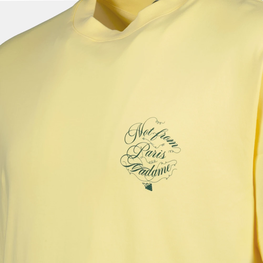 Drole de Monsieur Gele Vignes Slogan T-shirt Lente-Zomer 2025 Yellow Heren