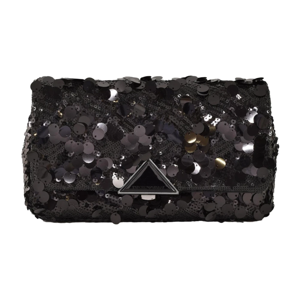 Emporio Armani Paillet Schoudertas Black Dames