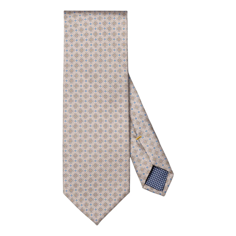 Eton Men's Beige Patterned Silk Tie - Ties - One Size - Accessories