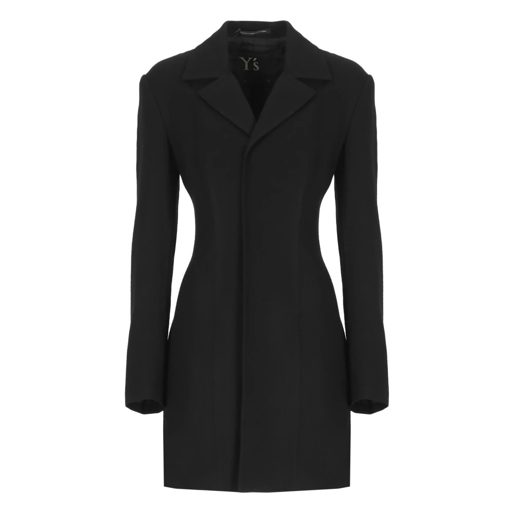 Y-3 Zwarte wollen blazer met pieklapel Black Dames