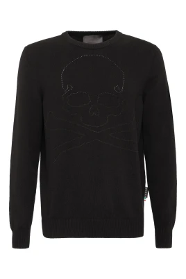 Cashmere Pullover Rund Hals LS Skull and Plein