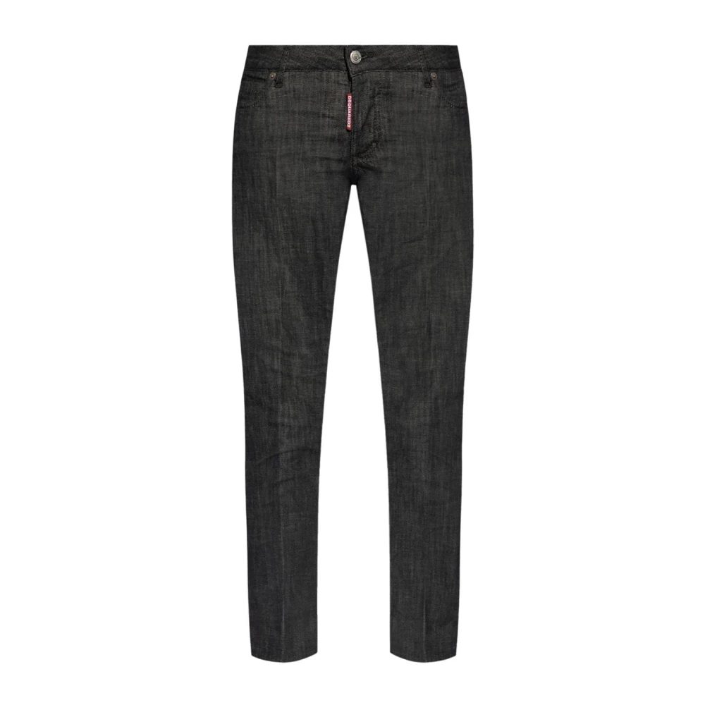 Dsquared2 Zwarte Skinny Cropped Broek Black Dames