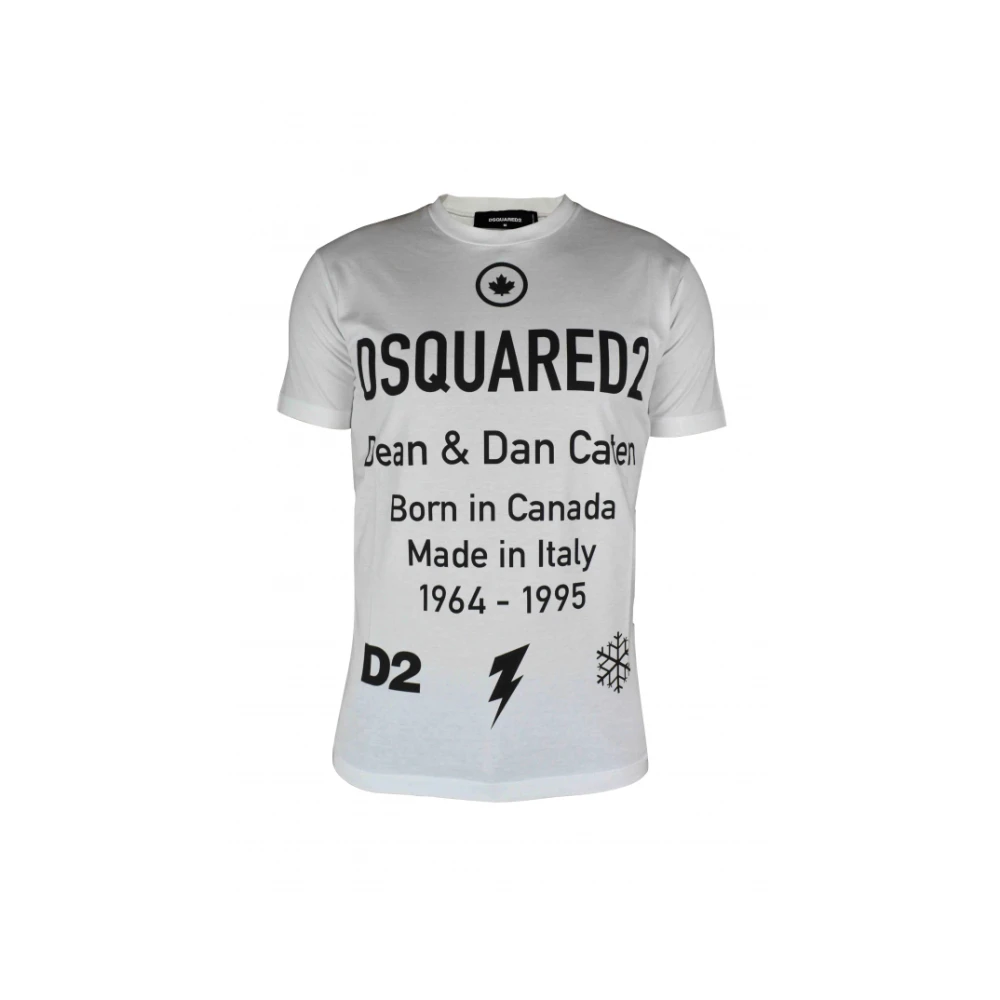 Dsquared2 Witte T-shirt met logo White Heren