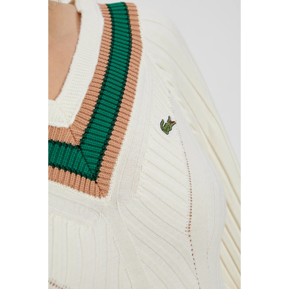 Lacoste V-hals jurk Beige Dames