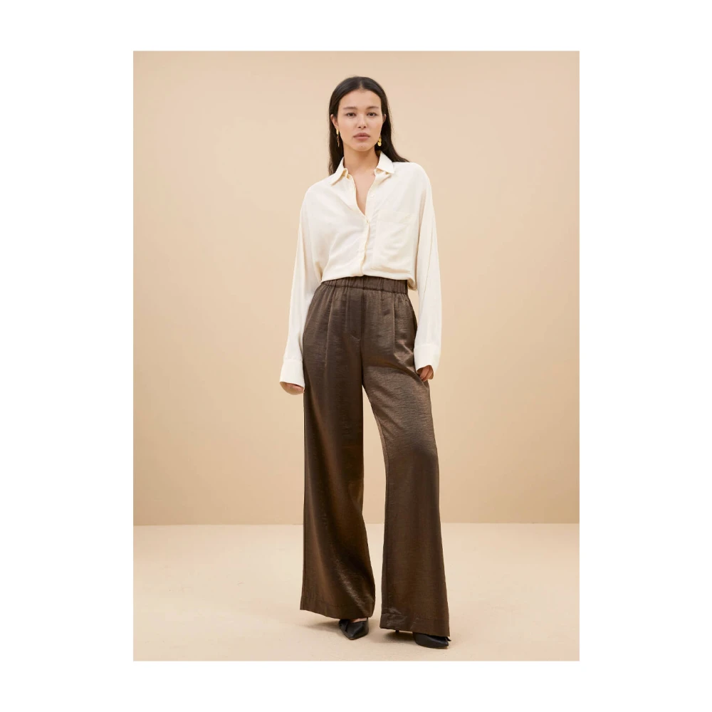 By-Bar Metallic Pant Benji Style Brown Dames