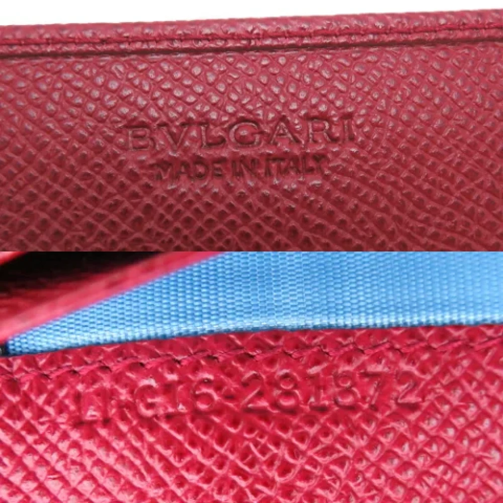 Bvlgari Vintage Pre-owned Leather wallets Red Dames