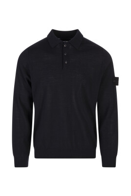 polo-a-manches-longues-bleu