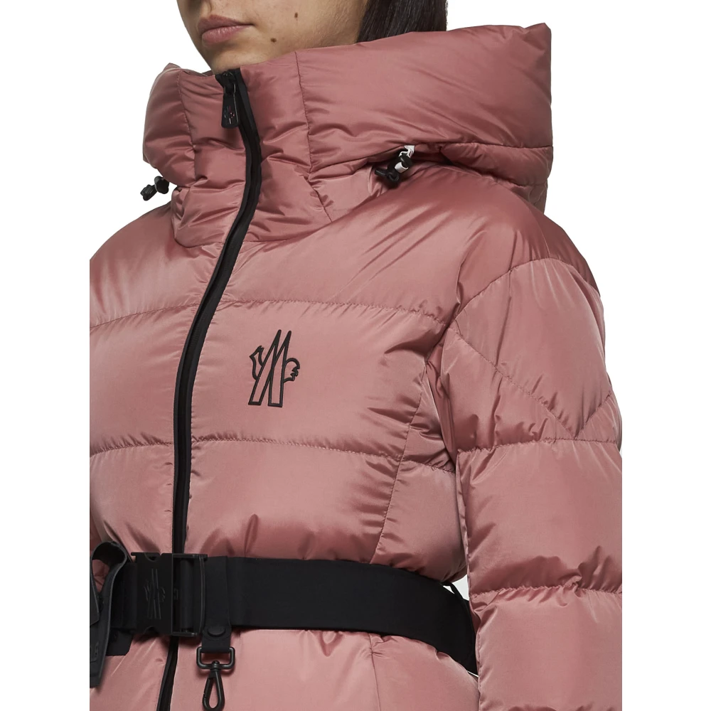 Moncler Roze Gewatteerde Donsjas met Riem Pink Dames