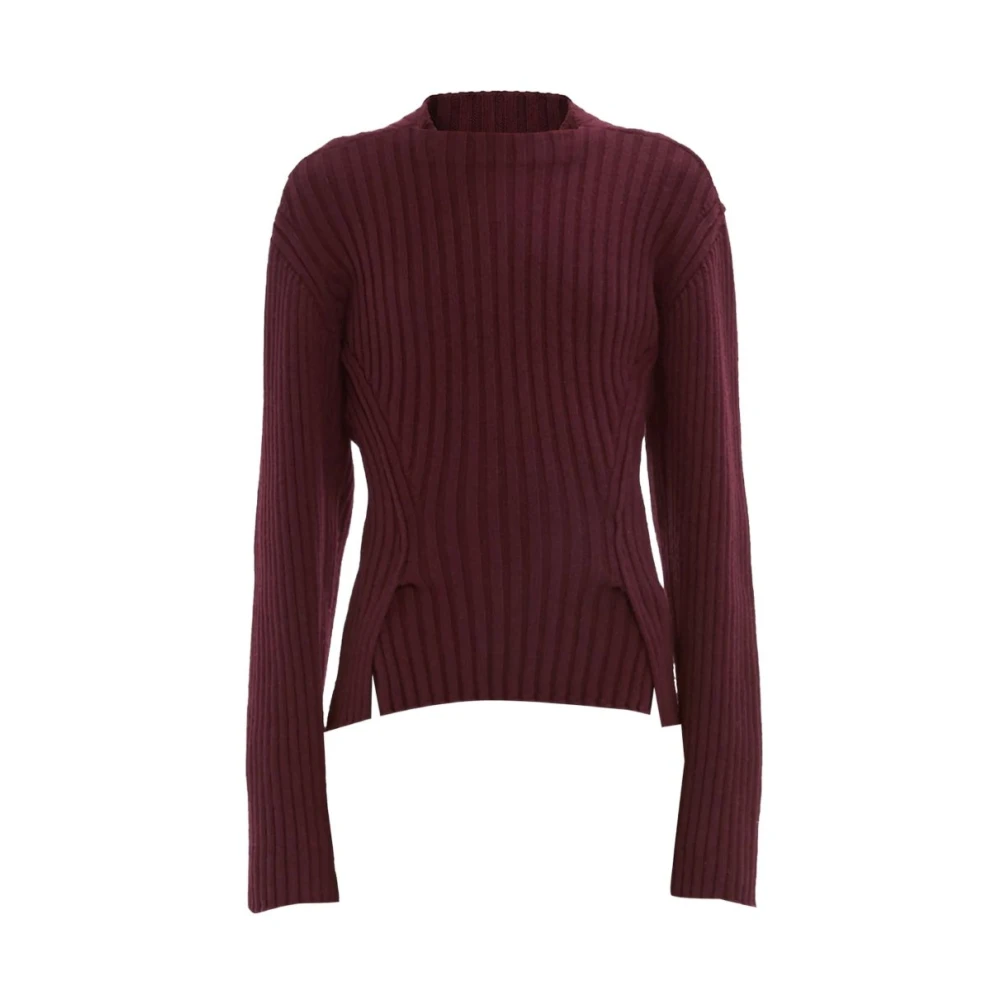 Victoria Beckham Jumpers - Female - Round-Neck Knitwear - Purple - M - Knitwear
